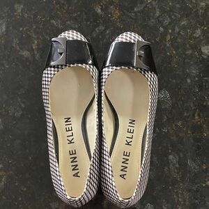 Anne Klein Checkered Black and White Flats